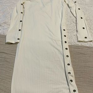 White winter dress with silver detail